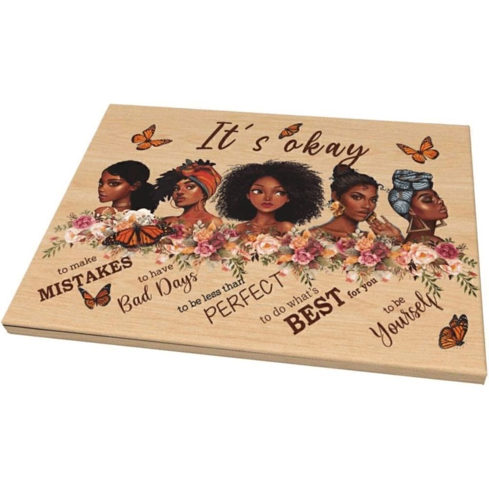 African American Girl Country Flower Painting Framed Artworks For Home Decor